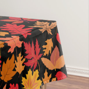 Mantel Patrón de hojas de otoño 02 Black BG