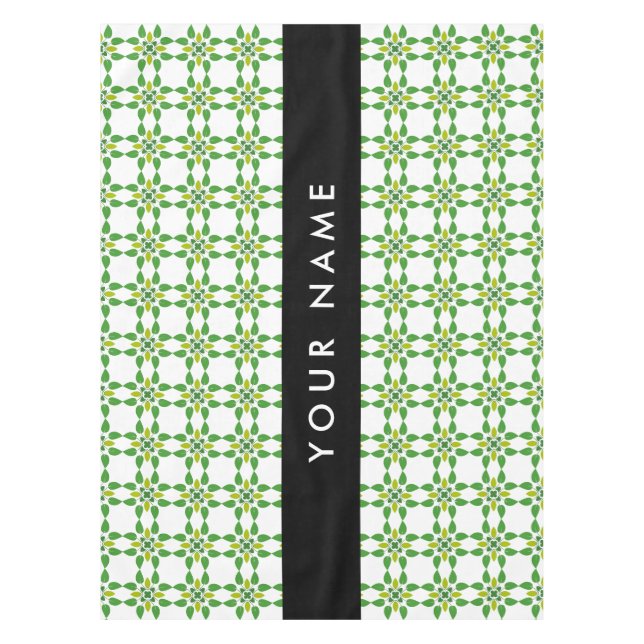 Mantel Patrón de hojas, hojas verdes, nombre (Anverso)