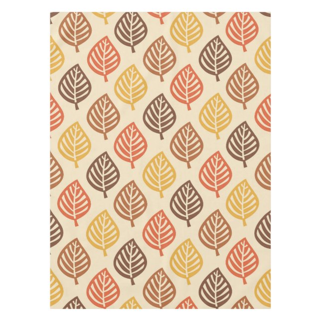 Mantel Patrón de hojas otoñales en colores otoñales (Anverso)