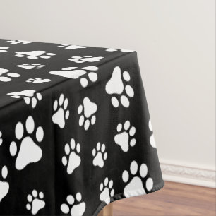 Mantel Patrón de hojas, pinturas, negro y blanco