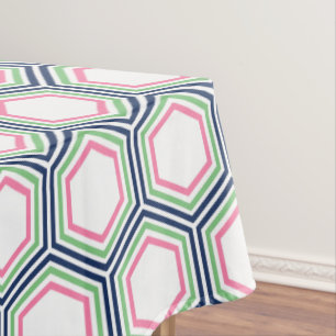 Mantel Patrón de Honeycomb verde rosa azul moderno