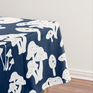 Mantel Patrón de hongos negros 01b D Blue BG