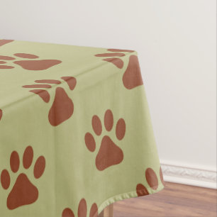 Mantel Patrón de huellas de perrito marrón