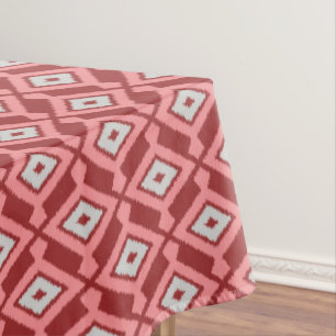 Mantel Patrón de Ikat - Borgoña, gris y coral