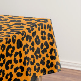 Mantel Patrón de impresión de leopardo negro naranja Deco
