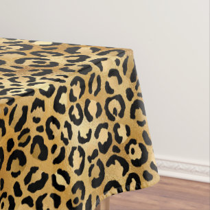 Mantel Patrón de impresión Leopardo en oro y negro