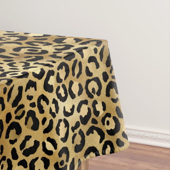 Mantel Patrón de impresión Leopardo en oro y negro (In Situ)