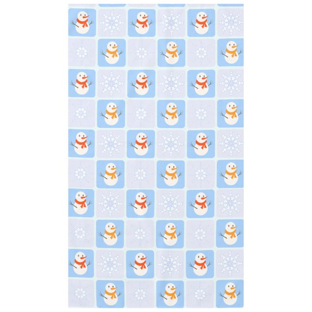 Mantel Patrón de invierno de snowman y copos de nieve (Anverso)