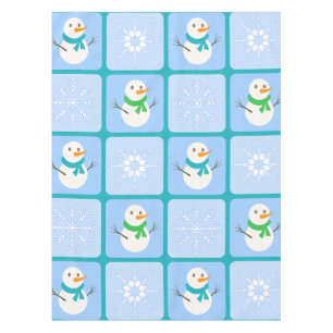 Mantel Patrón de invierno de snowman y copos de nieve