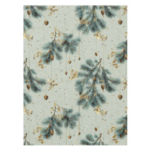 Mantel Patrón de invierno Pinecone azul y marrón