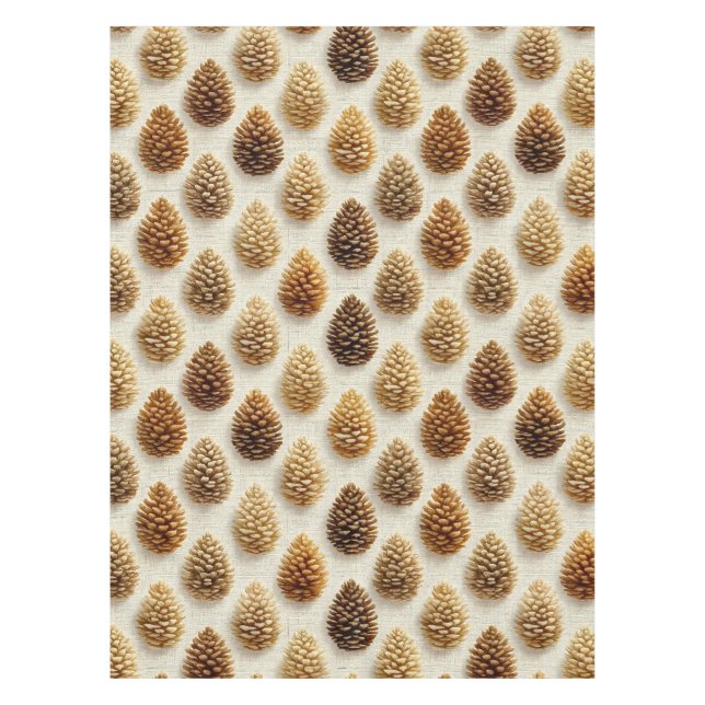 Mantel Patrón de invierno Pinecone clásico (Anverso)