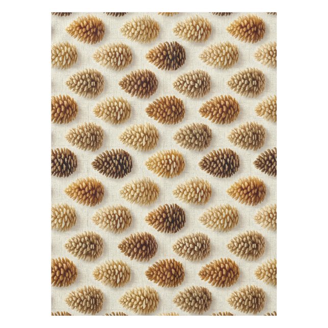 Mantel Patrón de invierno Pinecone clásico (Anverso)