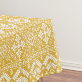 Mantel Patrón de Isla Feria de Navidades de Oro y Blanco