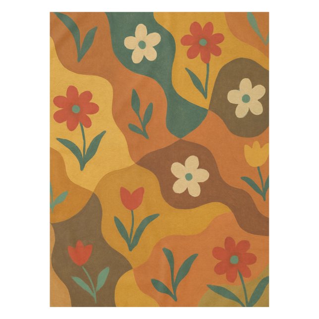 Mantel Patrón de jardín de campo dulce retro (Anverso)