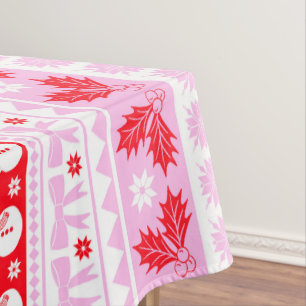 Mantel Patrón de Knit de suéter navidad feo en rosa y roj