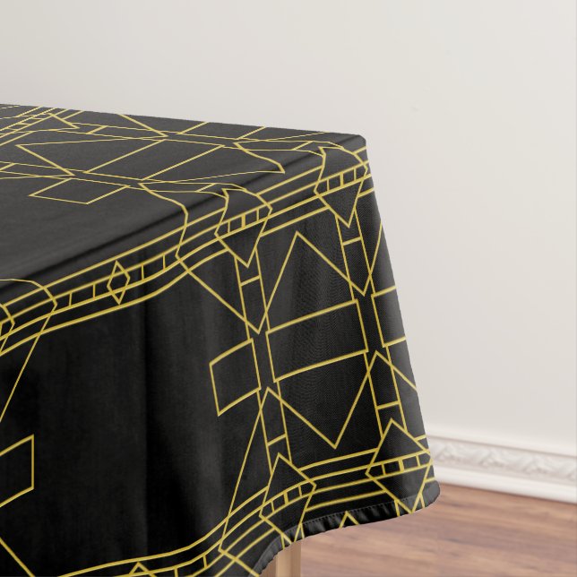 Mantel Patrón de línea Art Deco en negro (In Situ)