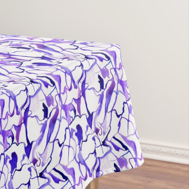Mantel Patrón de líneas abstractas de acuarela violeta (In Situ)