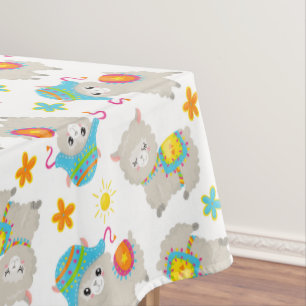Mantel Patrón De Llamas, Llamas Cutas, Alpacas, Flores