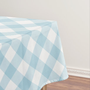 Mantel Patrón De Luminosidad De Gingham Azul Y Blanco