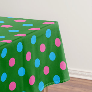 Mantel Patrón de lunares verde rosa azul