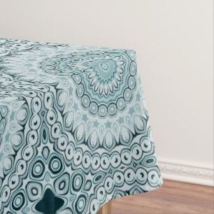 Mantel Patrón de Mandala Azul y Gris Tormentoso