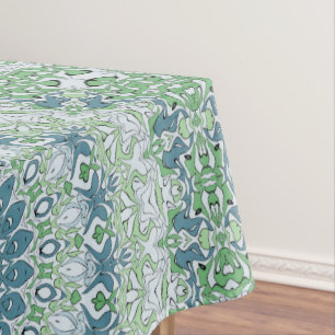 Mantel Patrón de Mandala Costero Verde Mar y Azul