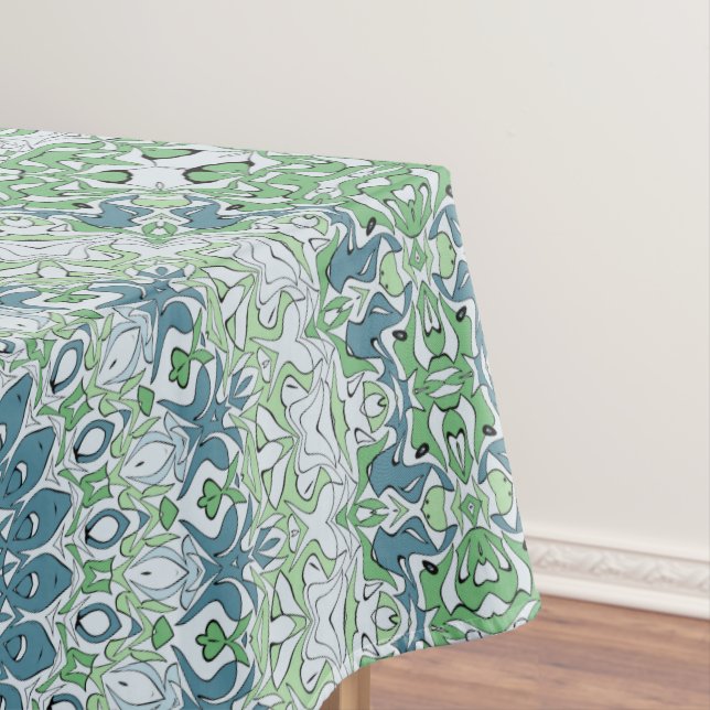 Mantel Patrón de Mandala Costero Verde Mar y Azul (In Situ)