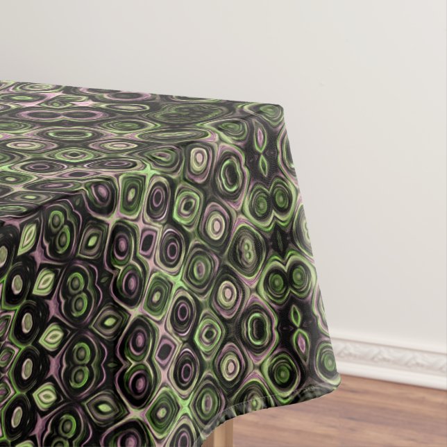 Mantel Patrón de Mandala de Kaleidoscopio Verde y Negro (In Situ)