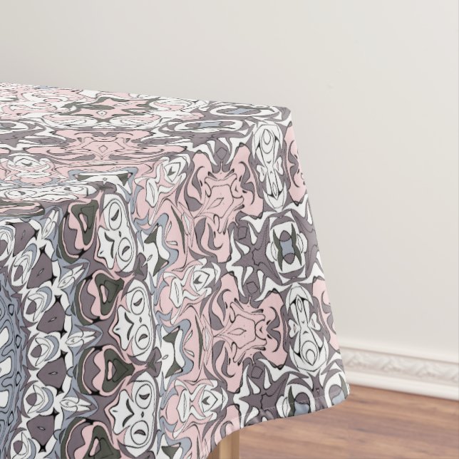 Mantel Patrón de Mandala Rosa Gris y Blanco (In Situ)