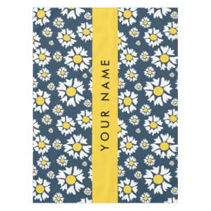 Mantel Patrón de margarita, maricas blancas, tu nombre