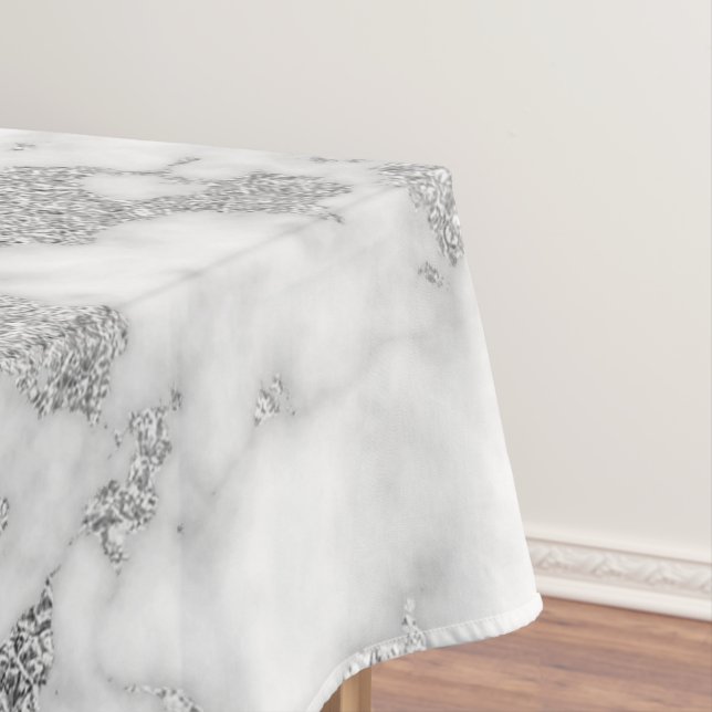Mantel Patrón de mármol de Relieve metalizado plateado bl (In Situ)