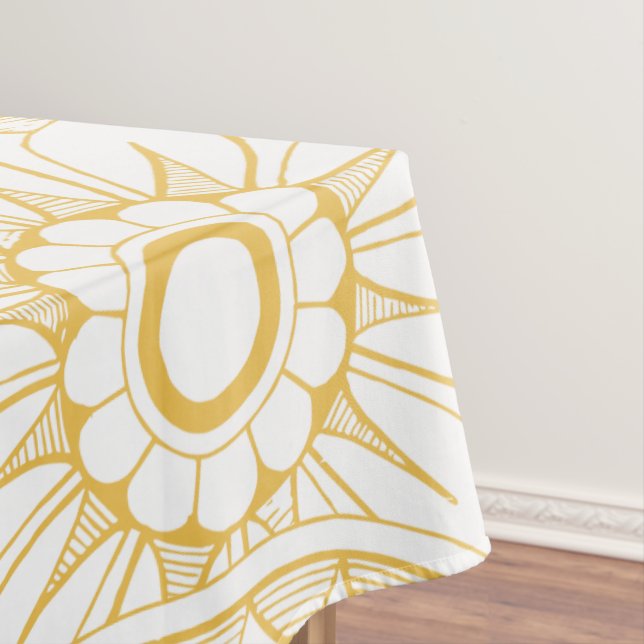 Mantel Patrón de medallón floral amarillo (In Situ)