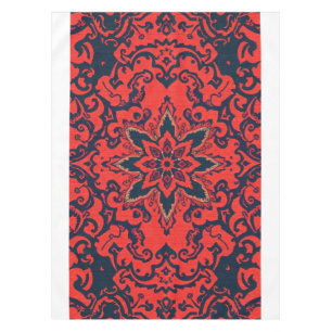 Mantel Patrón de medallón persa ornamentado rojo azul de 