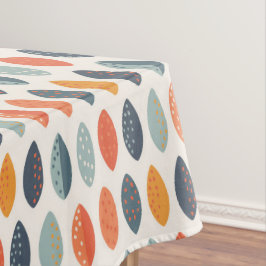 Mantel Patrón de monograma botánico de hojas azules de Na