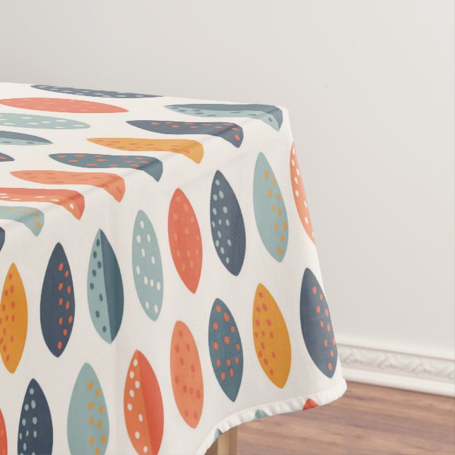 Mantel Patrón de monograma botánico de hojas azules de Na (In Situ)