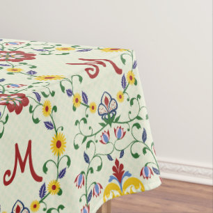 Mantel Patrón de monograma escandinavo Rosemaling Nordic