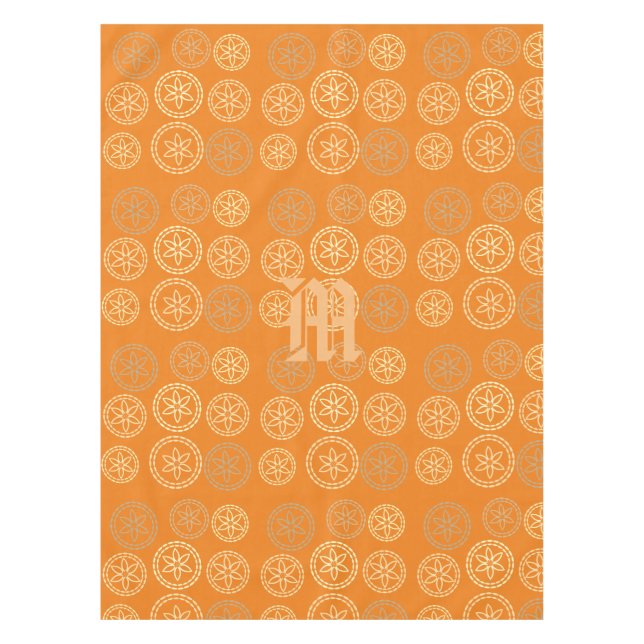 Mantel Patrón de monograma floral brillante personalizado (Anverso)