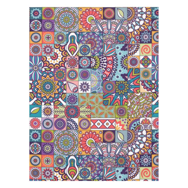 Mantel Patrón de mosaico de Mandala (Anverso)