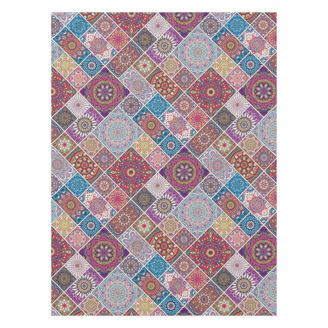 Mantel Patrón de mosaico de Mandala/Marruecos (Anverso)