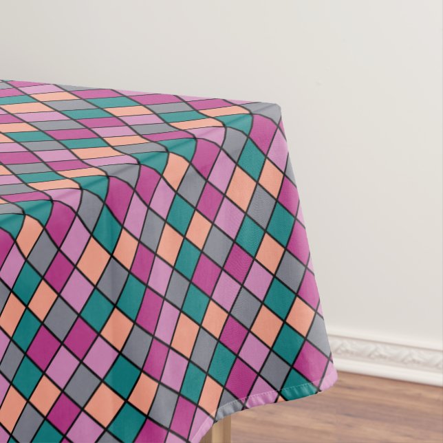 Mantel Patrón de mosaico diagonal colorido (In Situ)