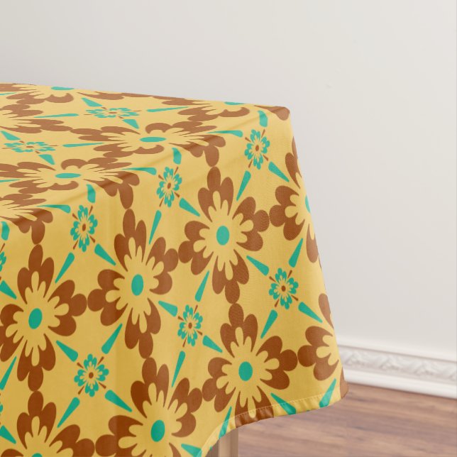 Mantel Patrón de mosaico español amarillo turquesa (In Situ)