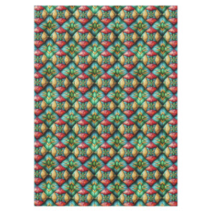 Mantel Patrón de mosaico geométrico colorido inspirado en