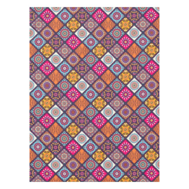 Mantel Patrón de mosaico Mandala/Marroquí (Anverso)