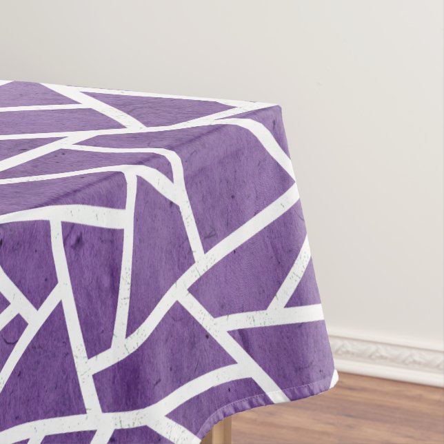 Mantel Patrón de mosaico morado y blanco (In Situ)