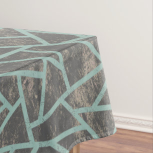Mantel Patrón de mosaico verde pálido y gris
