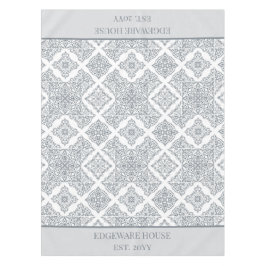 Mantel Patrón de mosaicos españoles grises y blancos pers