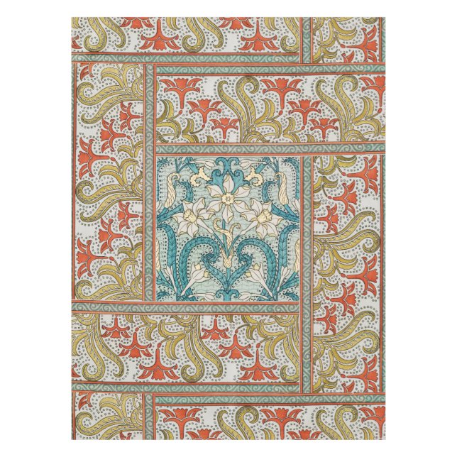 Mantel Patrón de Narciso Art Nouveau Antiguo Verneuil (Anverso)