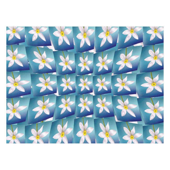 Mantel Patrón de Narciso Blanco (Frente (Horizontal))