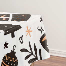 Mantel Patrón de Navidades blancos y negros