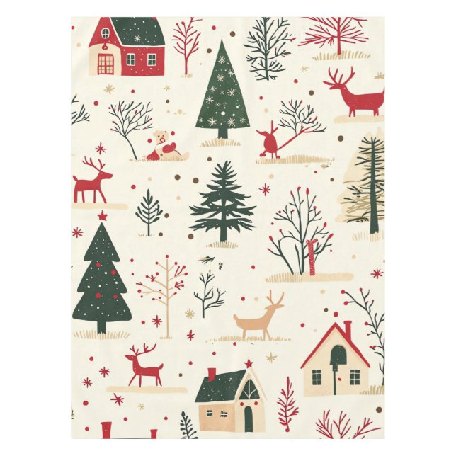 Mantel Patrón de Navidades de bosques de época (1) (Anverso)